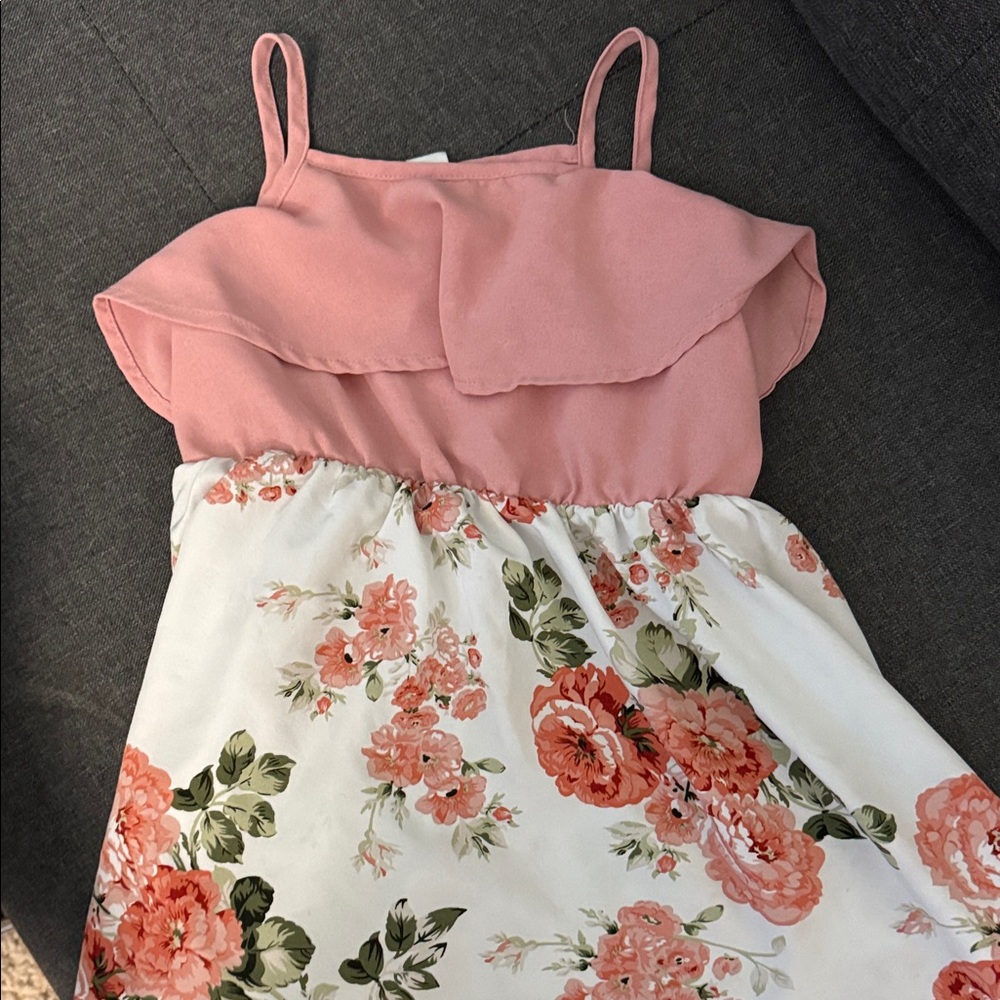 SHEIN Pink and Floral Kids Dress